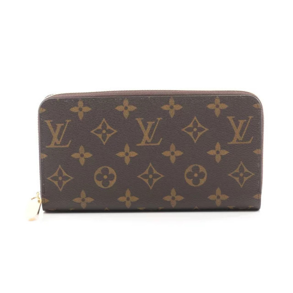 Louis Vuitton Zippy Wallet Monogram Coquelicot Red Round Long Brown Red